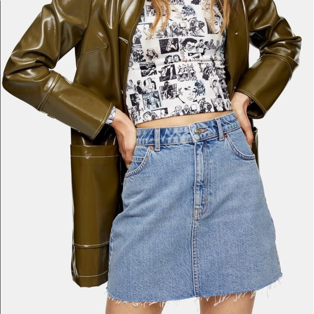 Topshop MOTO Mini Denim Skirt Sz 6 - Picture 2 of 5